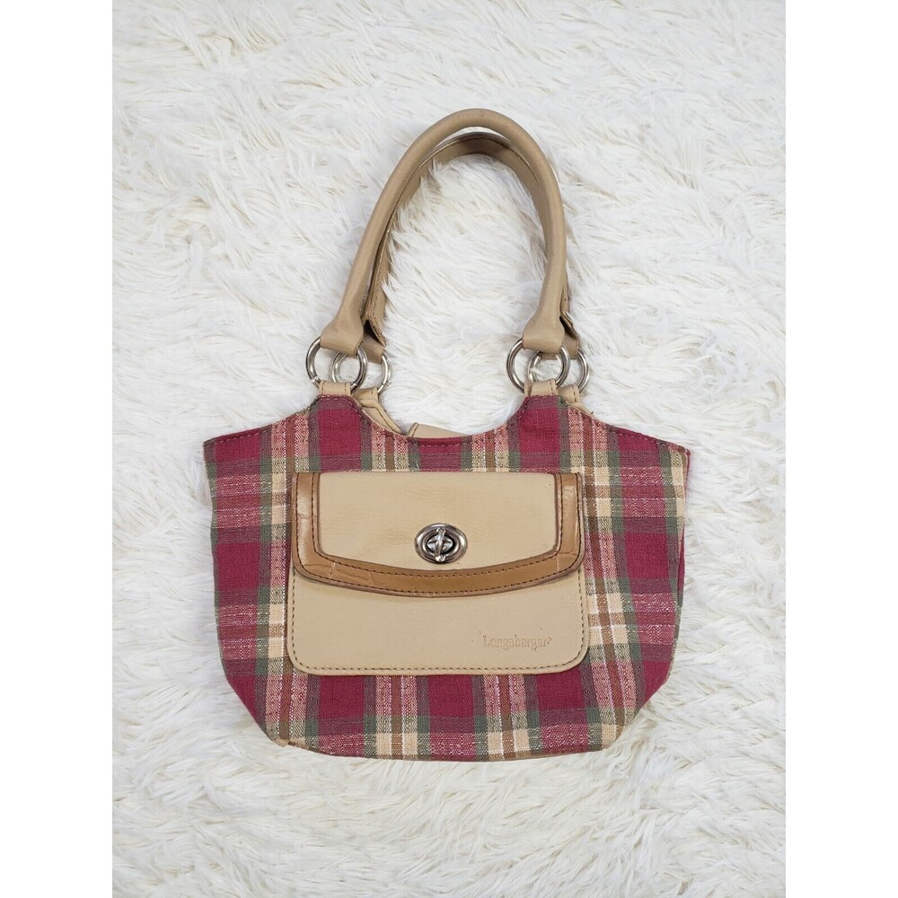 Longaberger Homestead Orchard Park Plaid Small Purse Handbag, pockets, handles